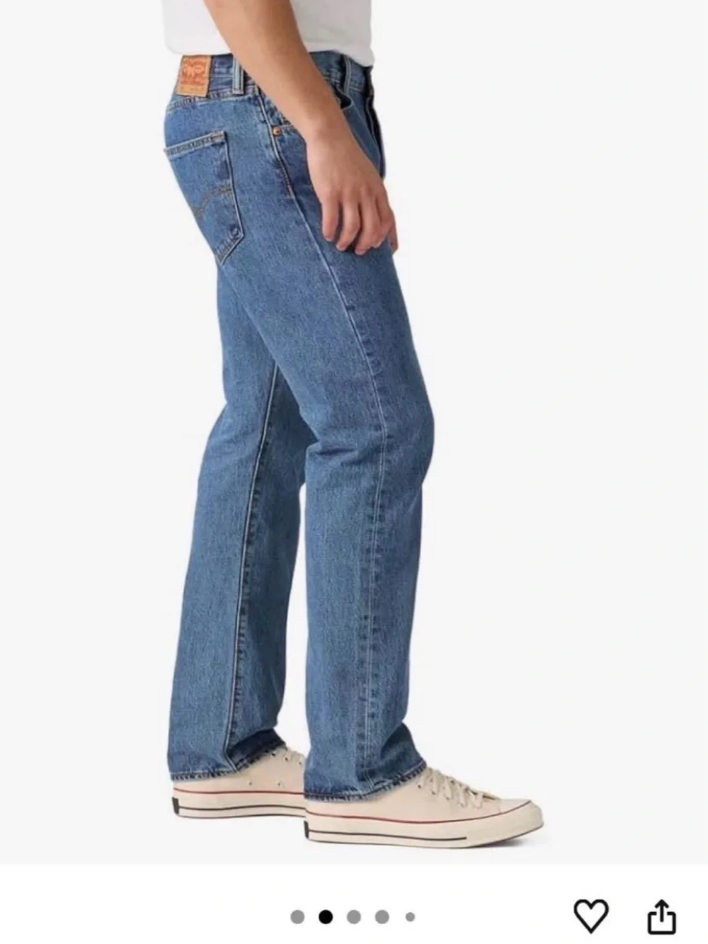 Levi’s Men’s 501 Original Medium Stonewash Jeans 42 x 30